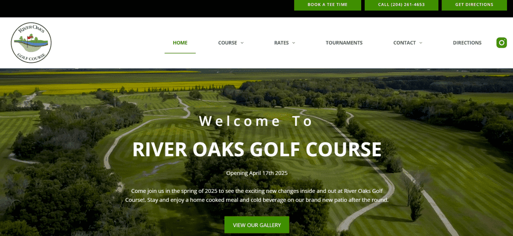 River Oak Gold Course Web Design Project